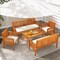 Costway 5 PCS Patio Furniture Set with Acacia Wood Frame & Removable Seat Cushions
